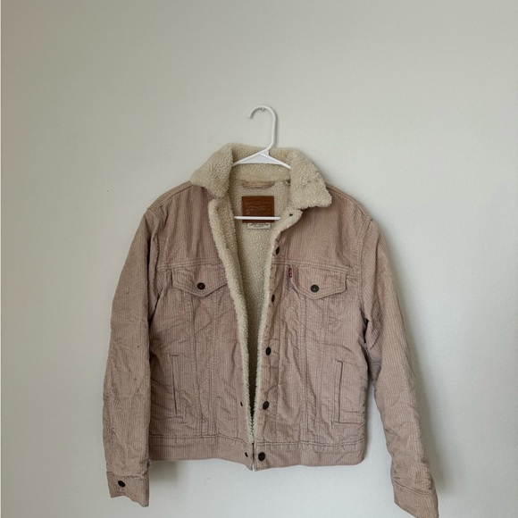 Levi's Beige Sherpa-Lined Jean Jacket - Picture 1 of 2